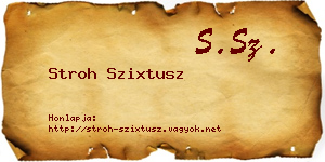 Stroh Szixtusz névjegykártya